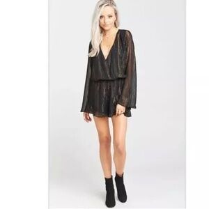 Black and gold Show Me your Mumu long bell sleeve romper